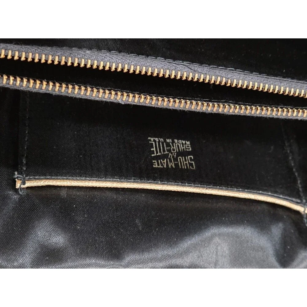 Vintage 50s Shumate Black Fabric Pleated Cocktail Handbag Original Coin Purse
